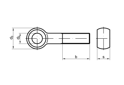 DIN 444 - Augenschraube, technische Zeichnung.