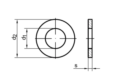 DIN 125/ISO 7089 - Flache Scheiben, technische Zeichnung