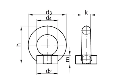 DIN 582 - Ringmutter, technische Zeichnung