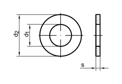 DIN 9021/ISO 7093 - Scheiben, technische Zeichnung.